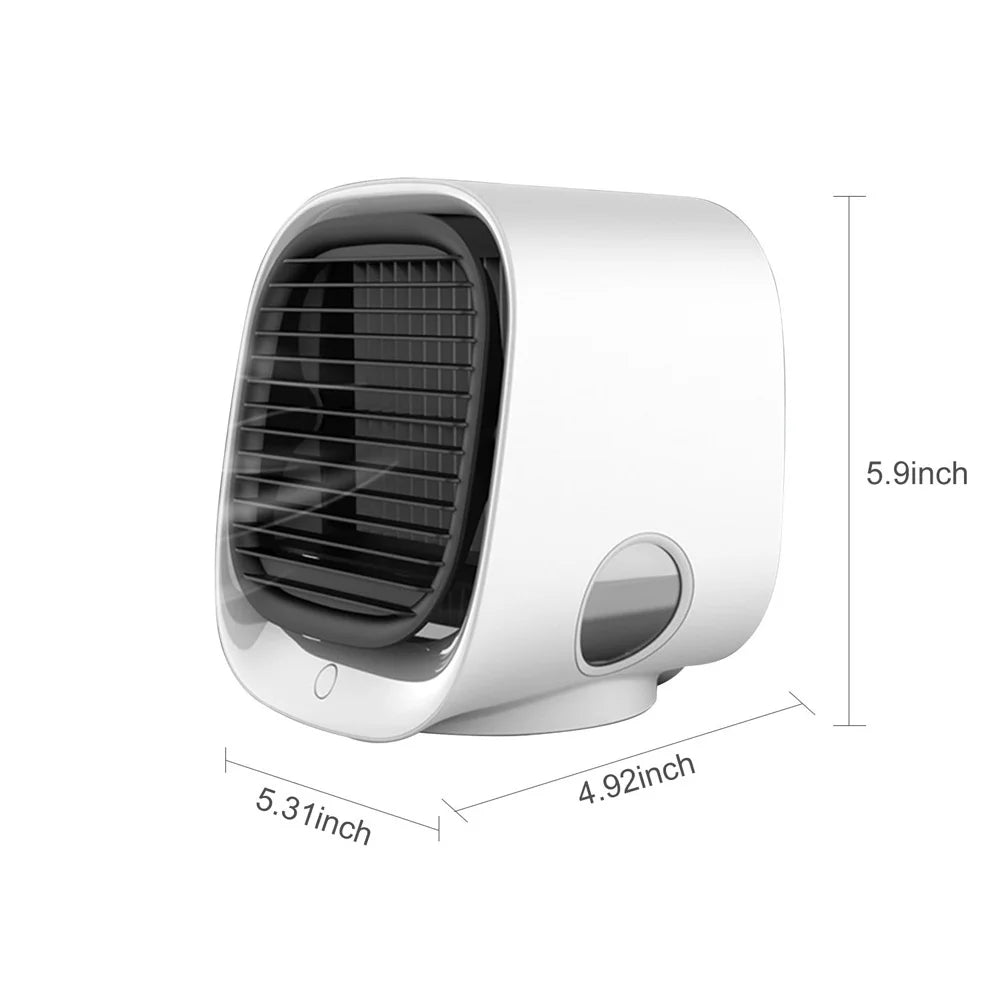 Portable Air Cooler Table Air Conditioner Fan W Icebox Humidifier USB Power