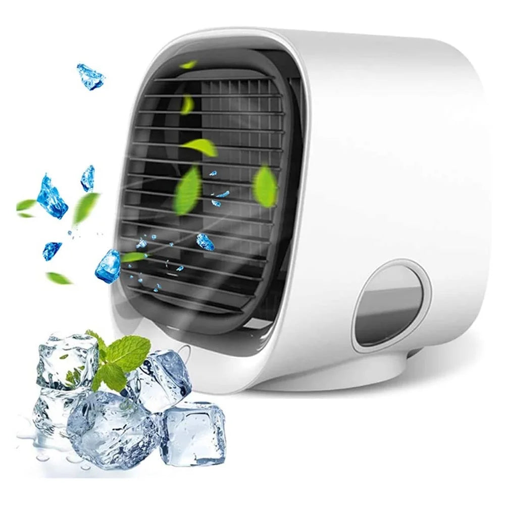 Portable Air Cooler Table Air Conditioner Fan W Icebox Humidifier USB Power