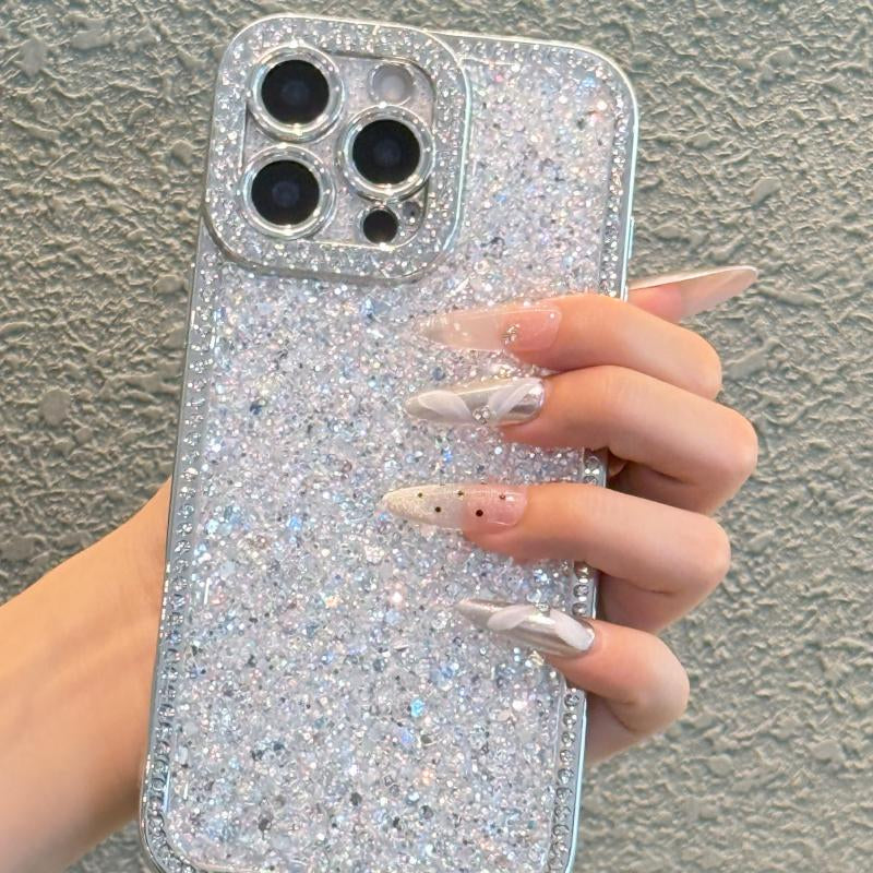 Suitable for Iphone16/15/14/13/12 Mobile Phone Case Fashion Sequin Plating Mobile Phone Case