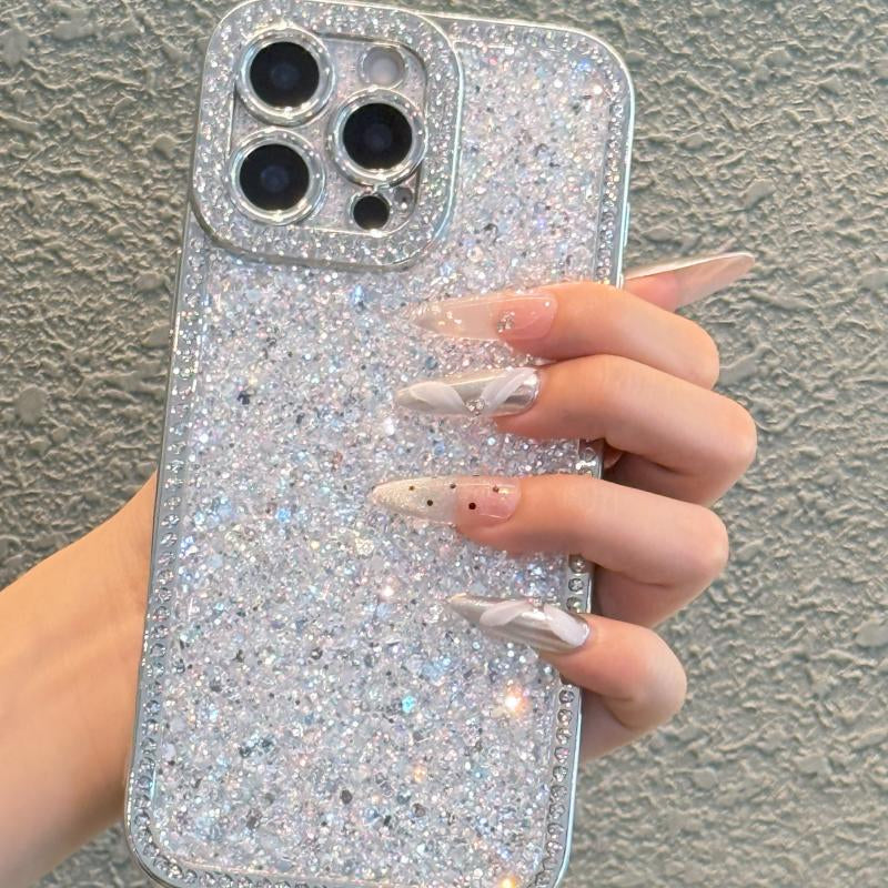 Suitable for Iphone16/15/14/13/12 Mobile Phone Case Fashion Sequin Plating Mobile Phone Case