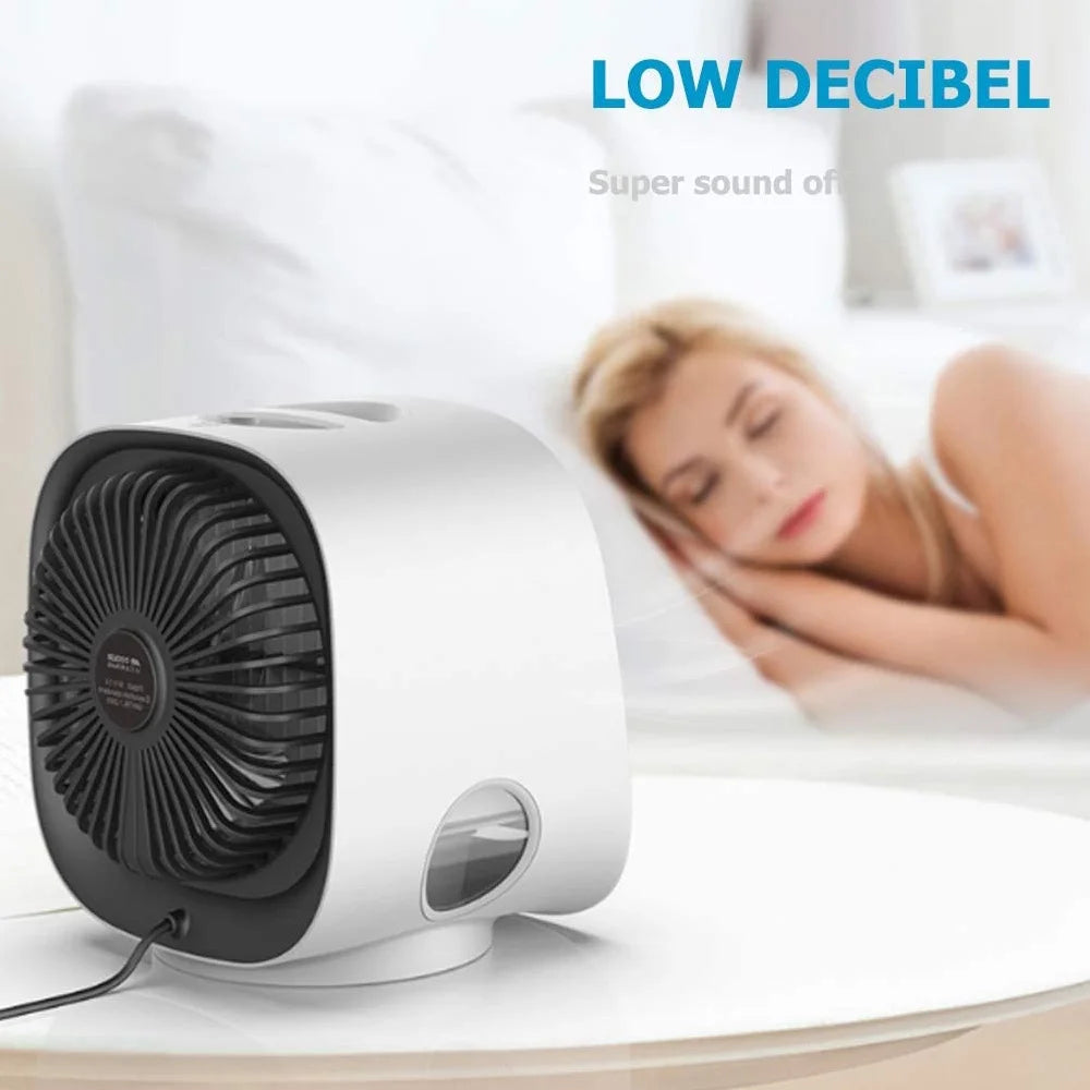 Portable Air Cooler Table Air Conditioner Fan W Icebox Humidifier USB Power